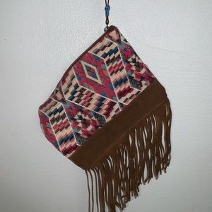 American Eagle fringe clutch